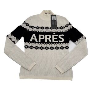 Alp N Rock Aurora Mock Neck Ski Sweater Womens XS Ivory Black